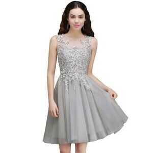 NWT MisShow A-Line Lace Embellishment & Mesh Gown | 10